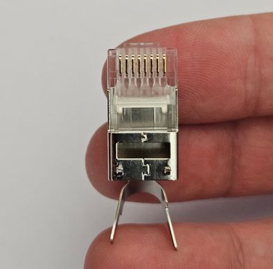 Наскрізний екранований конектор RJ45 CAT6A /6E / 7 Jonard Tools RJ456A-SC-1 (1 шт.)