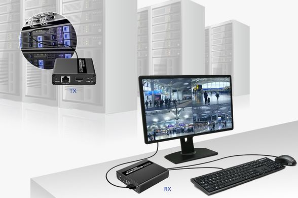 Подовжувач HDMI і KVM по витій парі до 70 метрів Lenkeng LKV223KVM