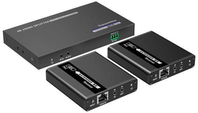 Розгалужувач-подовжувач 1 на 2 HDMI 4K 30Гц по витій парі Lenkeng LKV722P