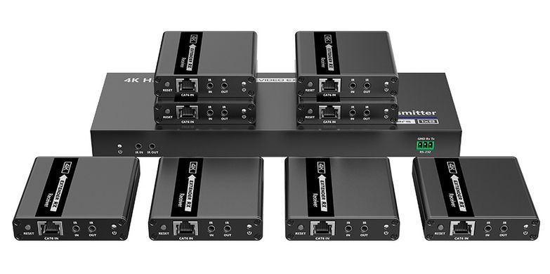 Розгалужувач-подовжувач 1 на 8 HDMI 4K 30Гц по витій парі Lenkeng LKV728P