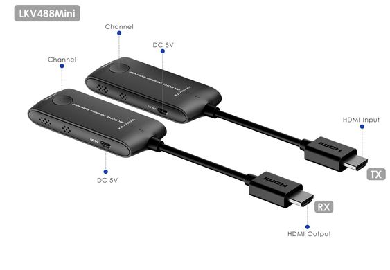 Бездротовий подовжувач HDMI 4K 60Гц до 20 метрів Lenkeng LKV488Mini