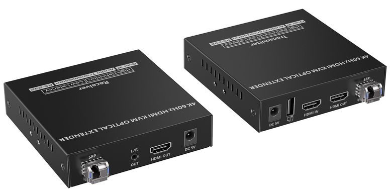 Подовжувач HDMI KVM 4K 60Гц по оптичному кабелю до 40 км Lenkeng LKV982KVM