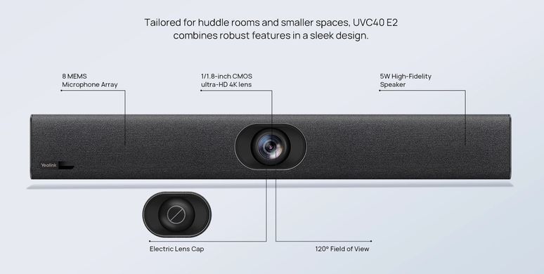 Камера для видеоконференций / видеобар Yealink UVC40-E2 для небольших переговорных комнат